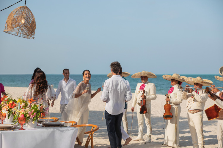 Beach wedding reception in Excellence Playa Mujeres